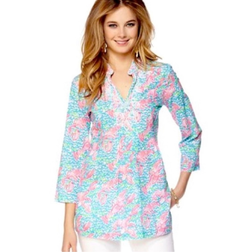 Lilly Pulitzer Sarasota Rock Lobstah Tunic Size Medium.